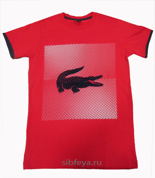 футболка красный крокод